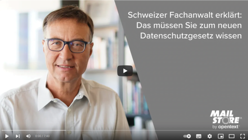 Video mit B. Wildhaber zum Thema Datenschutzgesetz Schweiz 2023
